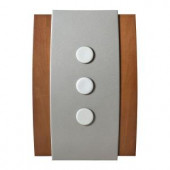 Honeywell Decor Series Wireless Door Chime, Wood with Satin Nickel Push Button Vertical or Horizontal Mnt - RCWL3504A