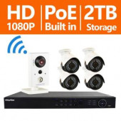 LaView 8-Channel Full HD IP Indoor/Outdoor Surveillance 2TB NVR System (4) Bullet 1080P Cameras (1) Wireless Indoor IP Camera - LV-KN988P85A4P-T2
