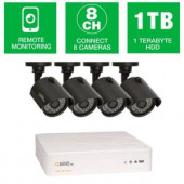 Q-SEE HeritageHD Series Wired 8-Channel 720p 1TB Video Surveillance System with (4) 720p Cameras and 100 ft. Night Vision - QTH8-4Z3-1