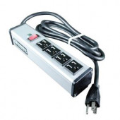 Wiremold 15 ft. 4-Outlet Compact Power Strip with Lighted On/Off Switch - UL104BD