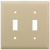 GE 2 Toggle Switch Nylon Wall Plate - Ivory - 58868