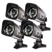 NightOwl Wired Hi-Resolution 700 TVL Indoor/Outdoor Security Bullet Cameras with 75 ft. of Night Vision (4-Pack) - CAM-4PK-724