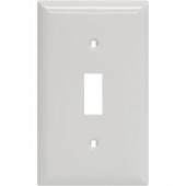 GE 1 Toggle Switch Wall Plate - White - 40026