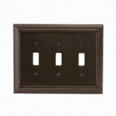 Amerelle Distressed 3 Toggle Wall Plate - Black - 4040TTTB
