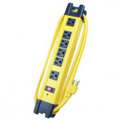 Tasco 6 ft. 14/3 SJT 1050-Joules 6-Outlet Surge Metal Strip - Yellow - 11-00226