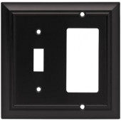 Liberty Architectural 1 Toggle and 1 Decora Combination Wall Plate - Flat Black - 64214