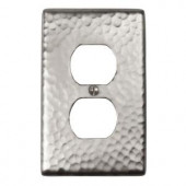 TheCopperFactory Single Duplex Receptacle Switch Plate - Satin Nickel - CF122SN
