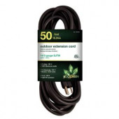 GoGreenPower 50 ft. 14/3 SJTW Outdoor Extension Cord - Black - GG-13850BK